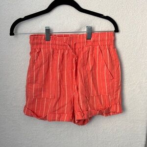 Women's Coral Striped Shorts
